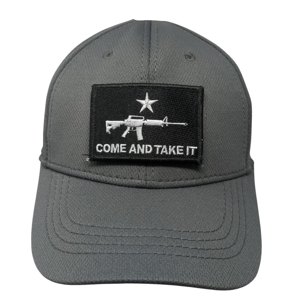 Come And Take It Patch Fitted Baseball Hat Gray Medium Solid Condor